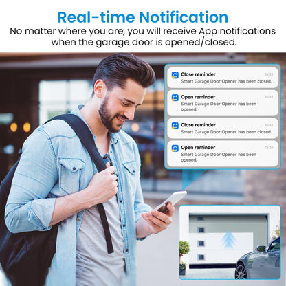 Abridor de puerta de garaje inteligente Wi-Fi (Controlador con sensores de contacto con cable) - Compatible con Tuya, Smart Life, Alexa y Google Assistant