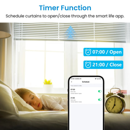 QCSMART Interruptor de Persianas Enrollables con Retroiluminación, Control por Porcentaje Tuya Smart Life, Compatible con Google Assistant y Alexa