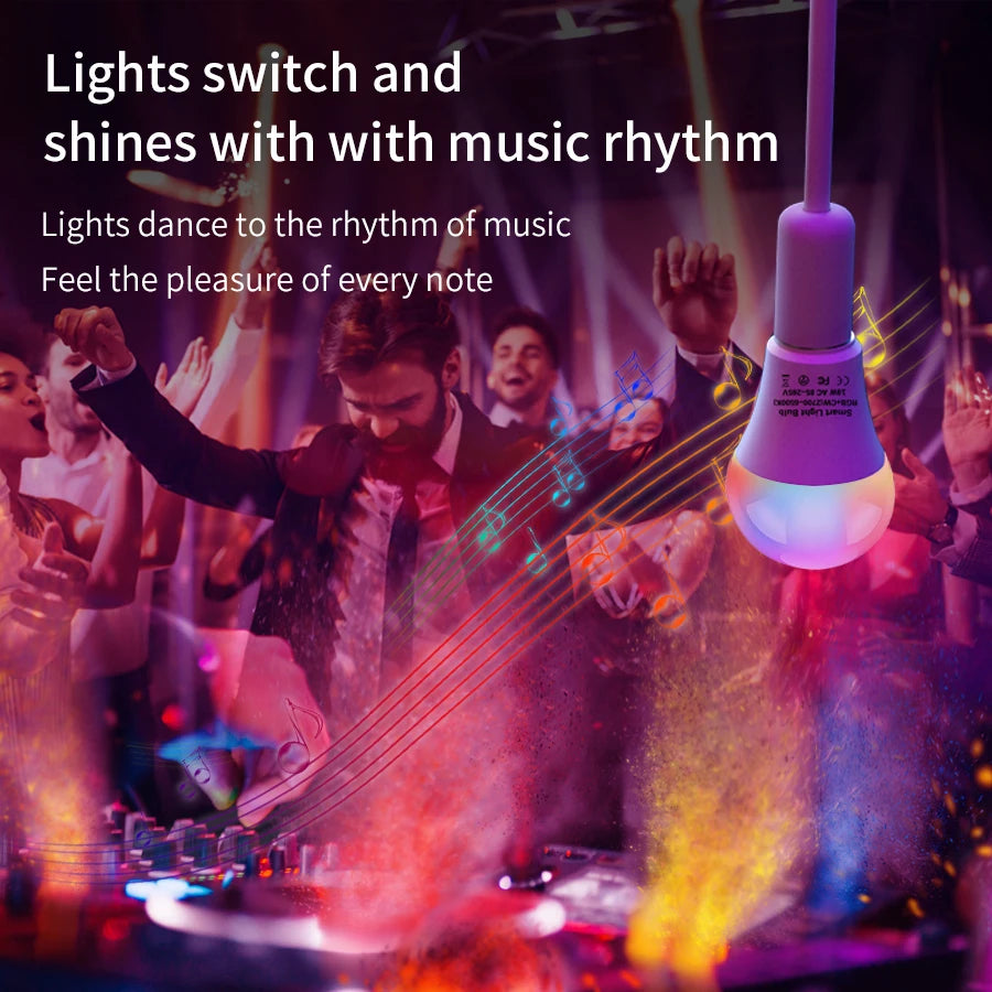 Bombillas LED inteligentes Tuya Wi-Fi (110V / 220V, 10W / 15W / 20W, E27) - Lámpara LED RGB, app Smart Life y control por voz con Alexa y Google Assistant