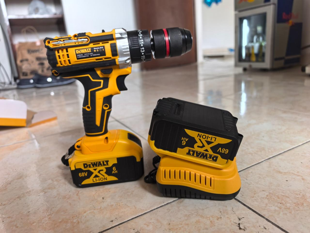 Taladro 68v con accesorios batería